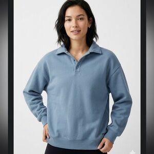 TNA Sweatfleece Cozy Fleece Boyfriend Fit Sweater